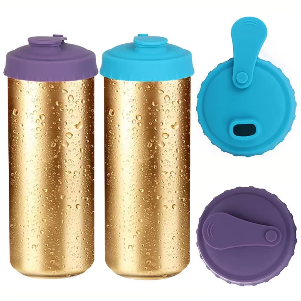 Silicone Soda Can Lid Reusable Can Stopper for Soda Beer Drinks Juice Coke Beverage Cap Fits Standard Coke Can