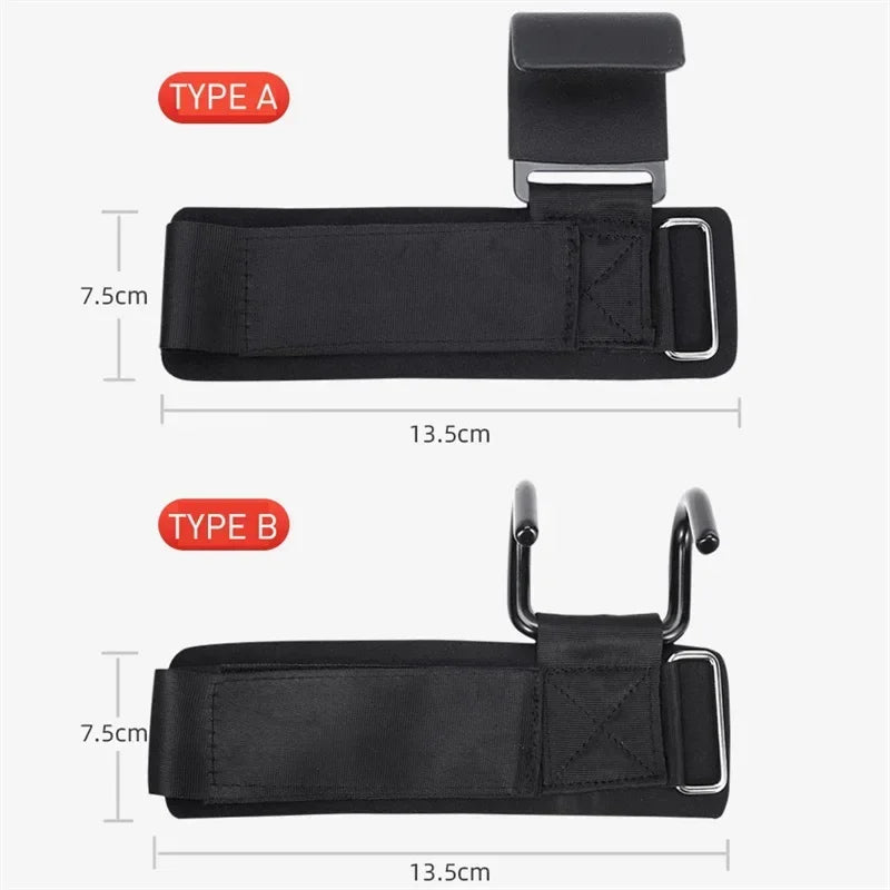 1PC Weight Lifting Hooks Hand-Bar Wrist Straps Gym Fitness Hook Weight Strap Pull-Ups Power Lifting Gloves for Weight Training