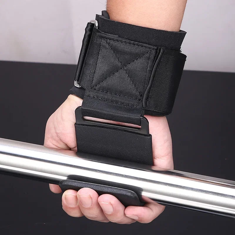 1PC Weight Lifting Hooks Hand-Bar Wrist Straps Gym Fitness Hook Weight Strap Pull-Ups Power Lifting Gloves for Weight Training